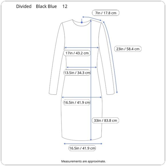 Divided Black Blue Long Sleeve Sparkle Fan Print Open Back Mini Dress 12 - Picture 13 of 14